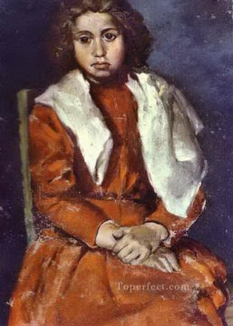 Detalle de la niña descalza 1895 Pablo Picasso Pinturas al óleo